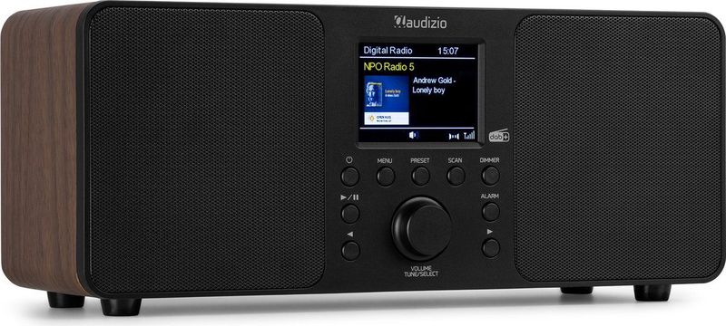 AUDIZIO - Genua - DAB Radio - Bruin - Bluetooth - Wekkerradio