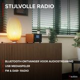 DAB radio Audizio Vieste DAB+ radio met subwoofer en Bluetooth Houtlook Met afstandsbediening