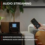DAB radio Audizio Vieste DAB+ radio met subwoofer en Bluetooth Houtlook Met afstandsbediening