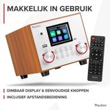 DAB radio Audizio Vieste DAB+ radio met subwoofer en Bluetooth Zilver Met afstandsbediening