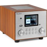 DAB radio Audizio Vieste DAB+ radio met subwoofer en Bluetooth Zilver Met afstandsbediening