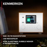 DAB radio Audizio Vieste DAB+ radio met subwoofer en Bluetooth Wit Met afstandsbediening