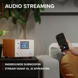 DAB radio Audizio Vieste DAB+ radio met subwoofer en Bluetooth Wit Met afstandsbediening