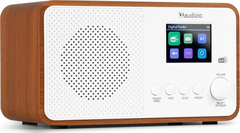 AUDIZIO Avio DAB Radio - Wit - DAB+ en FM - 20 Voorkeurszenders