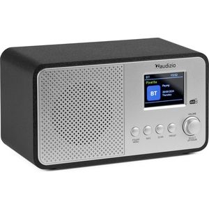DAB radio Audizio Avio DAB radio met Bluetooth DAB+ FM USBvoorkeurszender Zilver