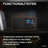 DAB radio Audizio Avio DAB radio met Bluetooth DAB+ FM USBvoorkeurszender Houtlook