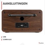 DAB radio Audizio Avio DAB radio met Bluetooth DAB+ FM USBvoorkeurszender Houtlook
