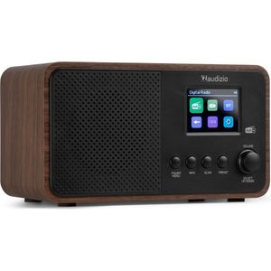DAB radio Audizio Avio DAB radio met Bluetooth DAB+ FM USBvoorkeurszender Houtlook