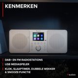 AUDIZIO - Genua - DAB Radio - Zilver - Bluetooth - 30 Voorkeurszenders