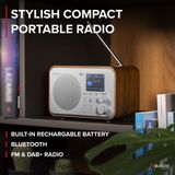 DAB radio met Bluetooth Audizio Milan DAB radio retro met accu en FM radio Silver