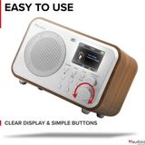 DAB radio met Bluetooth Audizio Milan DAB radio retro met accu en FM radio Silver