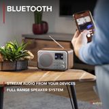 DAB radio met Bluetooth Audizio Milan DAB radio retro met accu en FM radio Silver