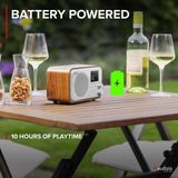 DAB radio met Bluetooth Audizio Milan DAB radio retro met accu en FM radio Silver