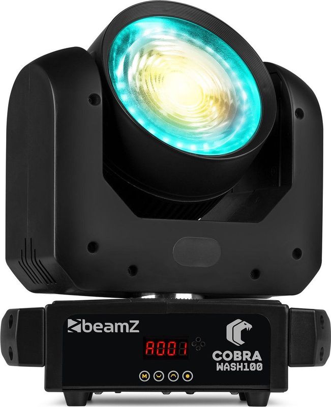 BeamZ Cobra Wash100 moving head met LED ring - CW/WW - 100W