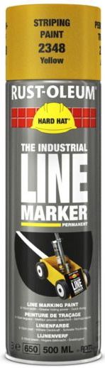 Rust-Oleum - 2348 Hard Hat Lijnenverf Spuitbus - Geel - 0,5 Liter - Terpentinebasis