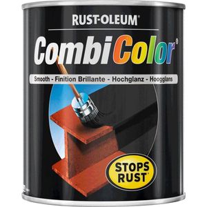 Rust-Oleum Combicolor 7375 Zijdeglans Zwart RAL9005Grond- en aflak in één 750 ML