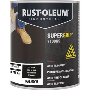 Rust-Oleum SuperGrip Anti-Slip Coating RAL 9005 Vloerverf 750ml - Veilig Antislip Oppervlak - Voor Intensief Gebruik
