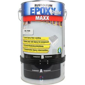Rust-Oleum EPOXYSHIELD MAXX 2K Epoxy Vloercoating - Licht grijs RAL7035 - 5 liter Blik