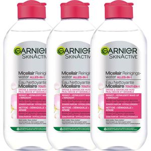 3x Garnier SkinActive Micellair Reinigingswater voor Droge Huid 400 ml