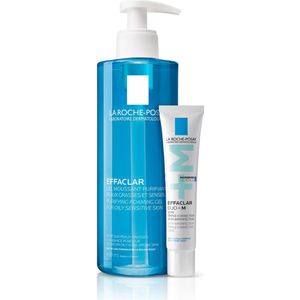 La Roche-Posay Effaclar routine - Effaclar Duo+M Dagcrème 40ml + Zuiverende Gel 400ml - voor vette, onzuivere huid met neiging tot acne
