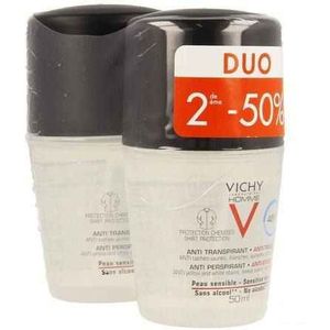 Vichy Antitranspiratie 48U 2 x 50 ml - tegen witte & gele strepen - roller