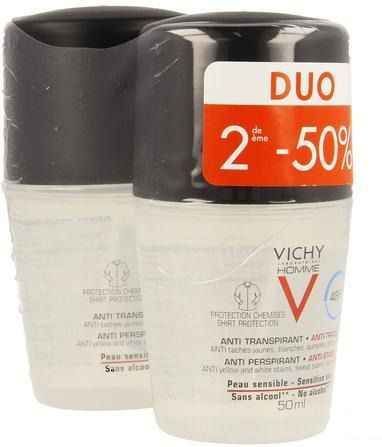 Vichy Antitranspiratie 48U 2 x 50 ml - tegen witte & gele strepen - roller