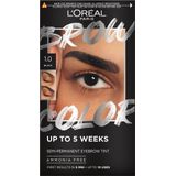 L'Oréal Paris Brow Color wenkbrauwverf - getinte wenkbrauwen tot wel 5 weken* - resultaten na 5 min. - 1.0 Black - 30 ml