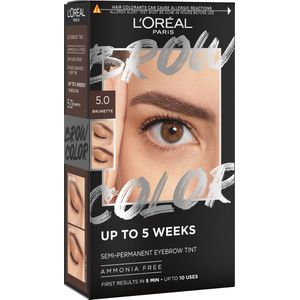 L'Oréal Paris Brow Color wenkbrauwverf - getinte wenkbrauwen tot wel 5 weken* - resultaten na 5 min. - 5.0 Brunette - 30 ml