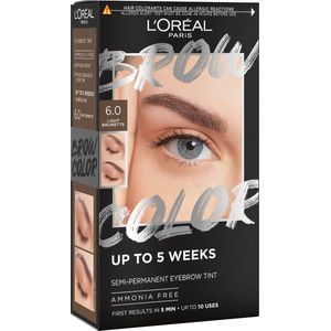 L'Oréal Paris Brow Color wenkbrauwverf - getinte wenkbrauwen tot wel 5 weken* - resultaten na 5 min. - 6.0 Light Brunette - 30 ml