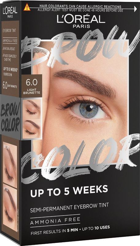 L'Oréal Paris - Brow Color - Wenkbrauwverf - 6.0 Light Brunette - Kleurcrème - 10 Beurten