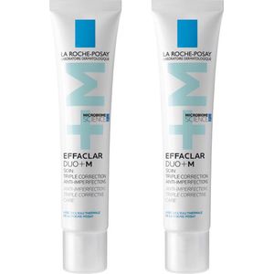 La Roche-Posay Effaclar Duo+M Dagcrème - voor vette, onzuivere huid met neiging tot acne – 2x40ml