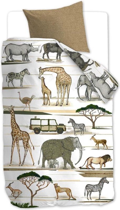 Beddinghouse - Jeep Safari - Kinderdekbedovertrek - Naturel - 140x200