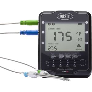 Boretti barbecue thermometer met 2 sondes zwart