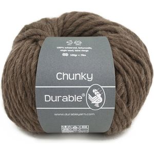 Durable Chunky - Kleur 2230 Dark Brown - bol 100gram en 70meter - 100% scheerwol