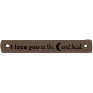 Durable - Leren Labels 7x1cm - I love you to the moon and back - Taupe 2st