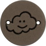 Durable - Leren Labels rond 2cm - Wolk - Taupe 2st