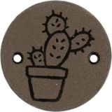Durable - Leren Labels rond 2cm - Cactus - Taupe 2st