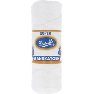 Durable Glanskatoen Wit- Nr. 10 - Geschikt voor Brei en Haaknaalden nummer - 2.5 - 3.0
