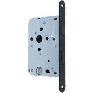 Insteekslot - Zwart - RVS - Mauer - Mauer 1545 bad/wc RVS met magneetschoot en zwarte voorplaat