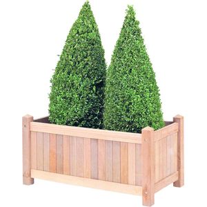 Plantenbak Teak hardhout Rechthoek klein 70x35x37cm Glad geschaafd