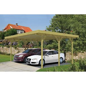 Houten Carport Dubbel 600x500cm voor 2 auto's
