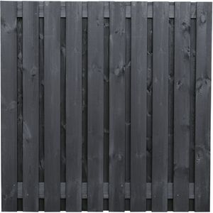 Tuinscherm 21-planks, zwart gespoten grenen