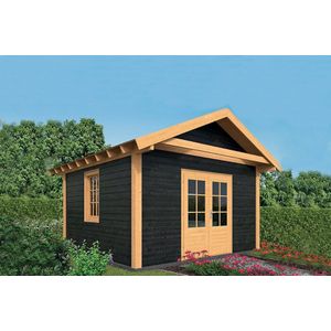 Luxe Tuinhuis / Schuur Tubbergen Lariks Douglas geschaafd 400x400cm - Zwarte Wanden