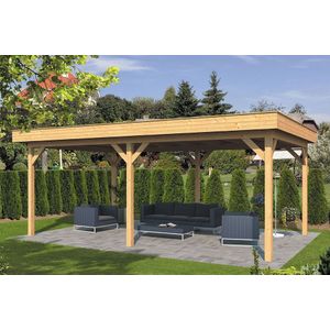 Overkapping plat dak Oslo L Type 5 Douglas Geschaafd 690x380x272cm