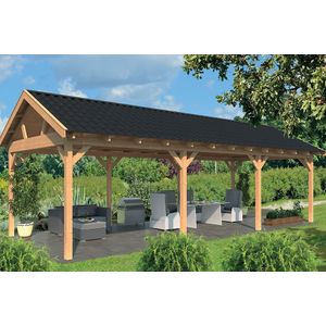 Overkapping Zadeldak Hamar XL type 5 Douglas Geschaafd 990x445x360cm