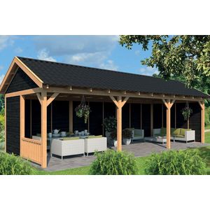 Overkapping Zadeldak Hamar XL type 6 Douglas Geschaafd 990x445x360cm