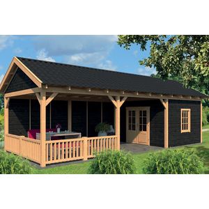 Overkapping Zadeldak Hamar XL type 7 Douglas Geschaafd 990x445x360cm