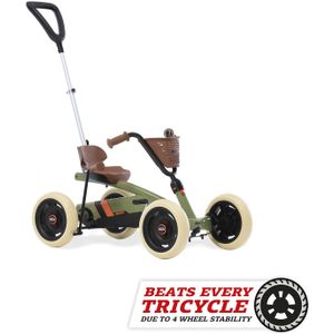 BERG Buzzy 2-in-1 Retro Skelter - 2 tot 5 jaar - Verstelbaar Zadel - Groen - incl. duwstang