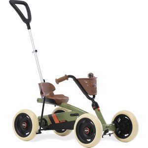 BERG Buzzy Retro 2-in-1 pedaalkart met duwstang, kindervoertuig, pedaalauto, veiligheid en stabiliteit, speelgoed voor kinderen van 2 tot 5 jaar