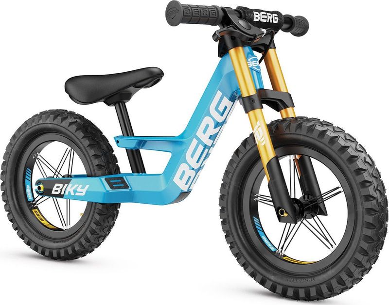 BERG Biky Cross Blue Loopfiets - 12 inch - Met handrem - Lichtgewicht frame van magnesium - 2 tot 5 jaar - Blauw